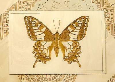 Листівка дерев'яна "Метелик" Д1 фото